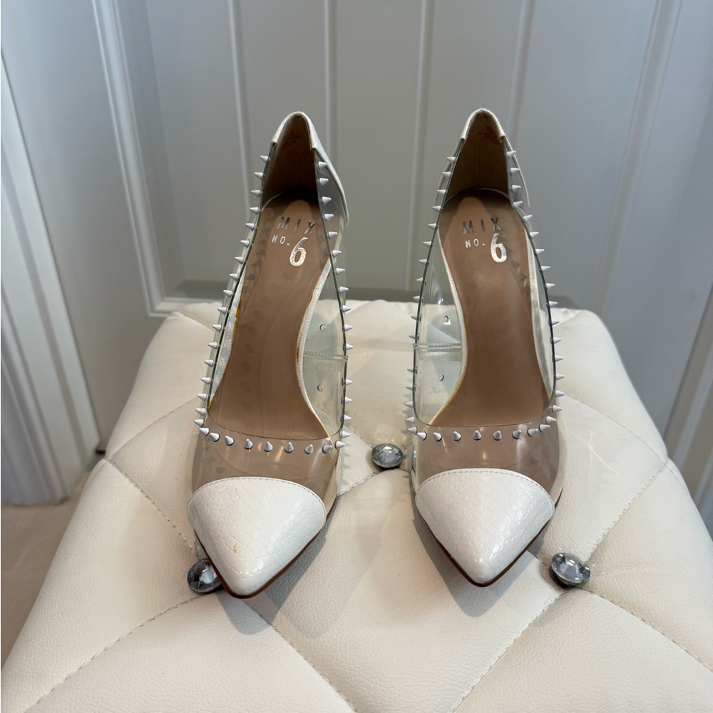 Elegant White and Cream Women's Heels